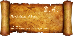 Machács Alex névjegykártya
