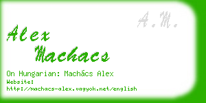 alex machacs business card